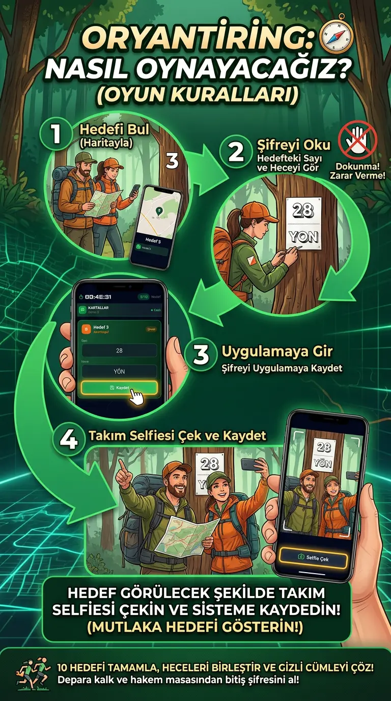 Oryantiring Nasıl Oynanır Infografik